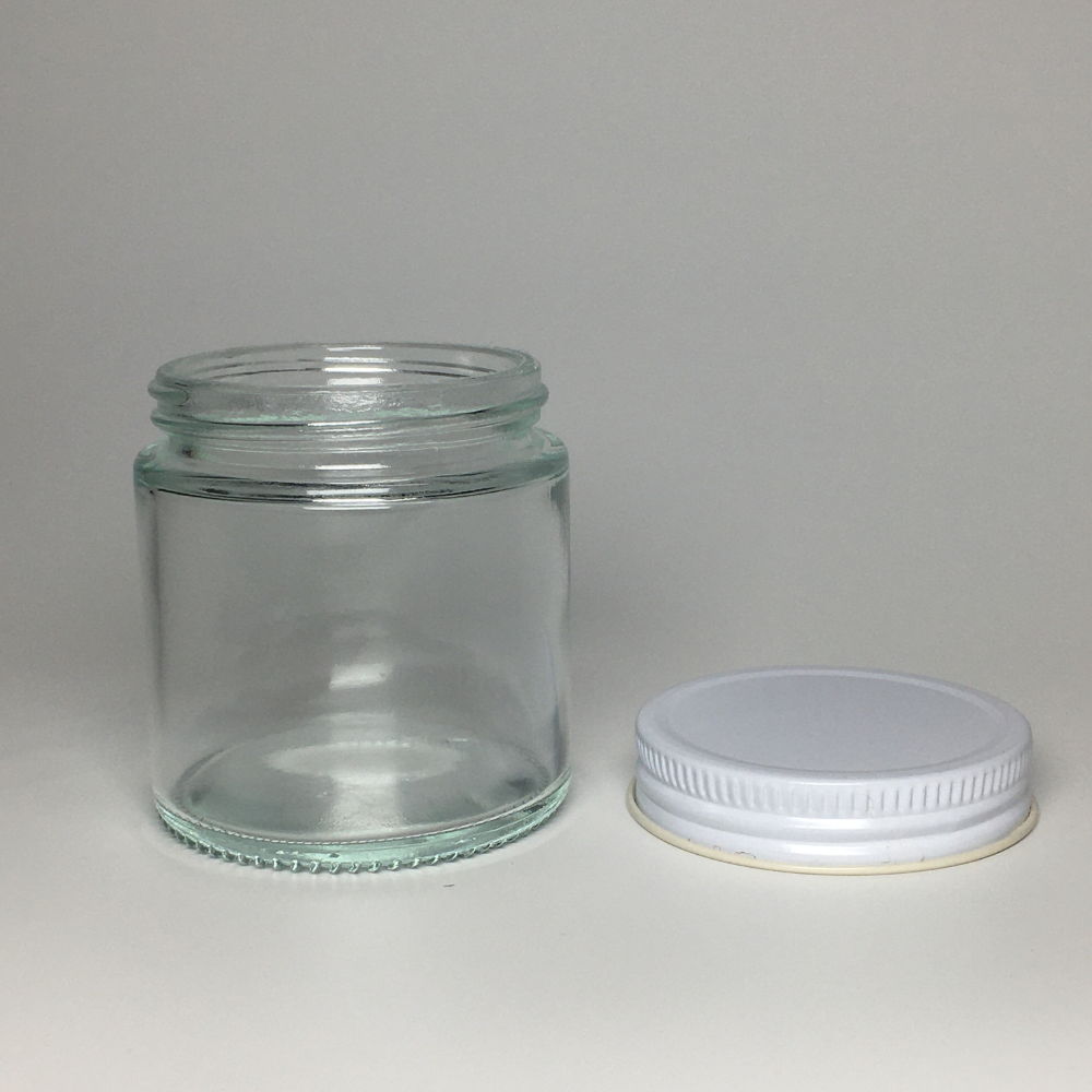 56-410 4oz Clear Glass Jar with Metal Cap