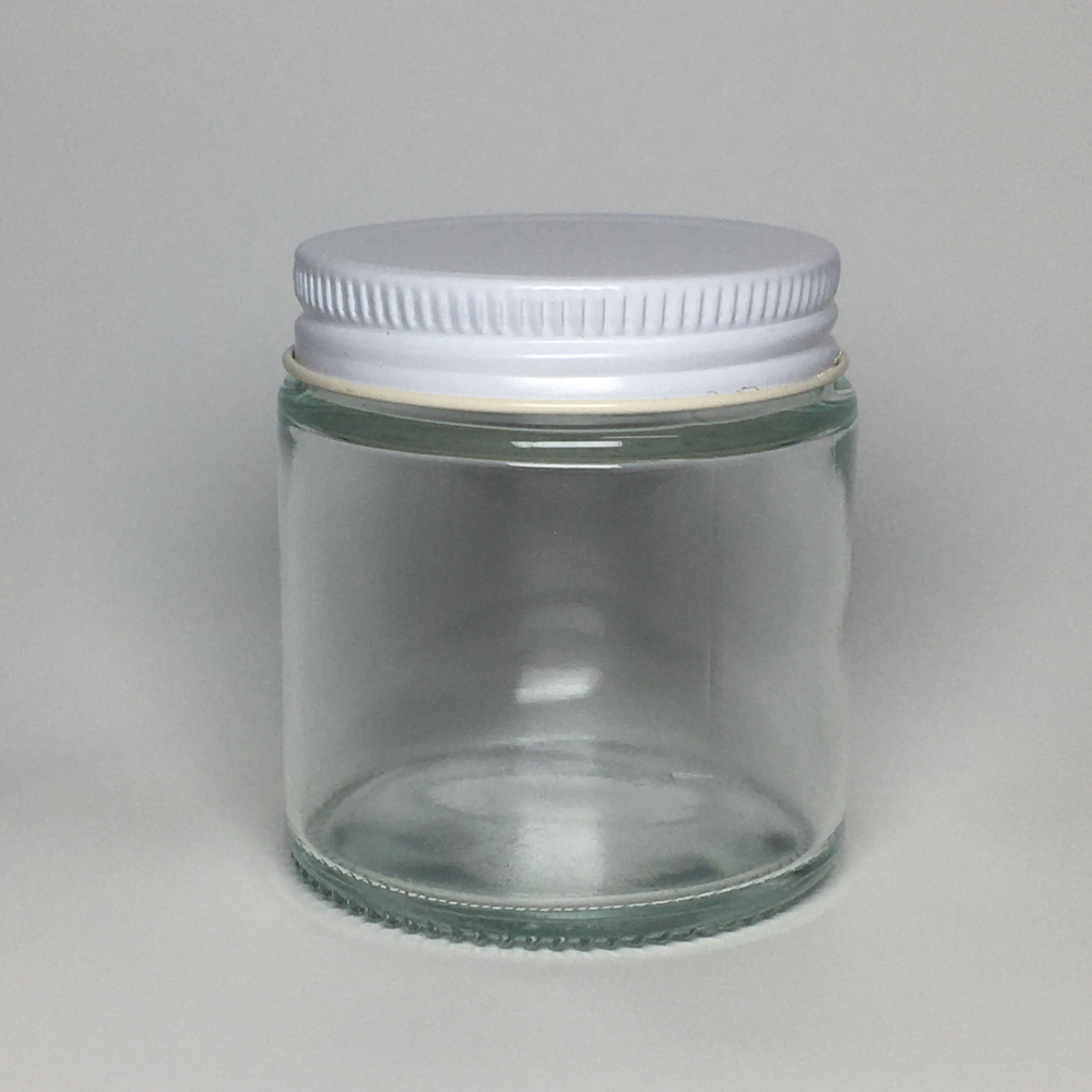 56-410 4oz Clear Glass Jar with Metal Cap