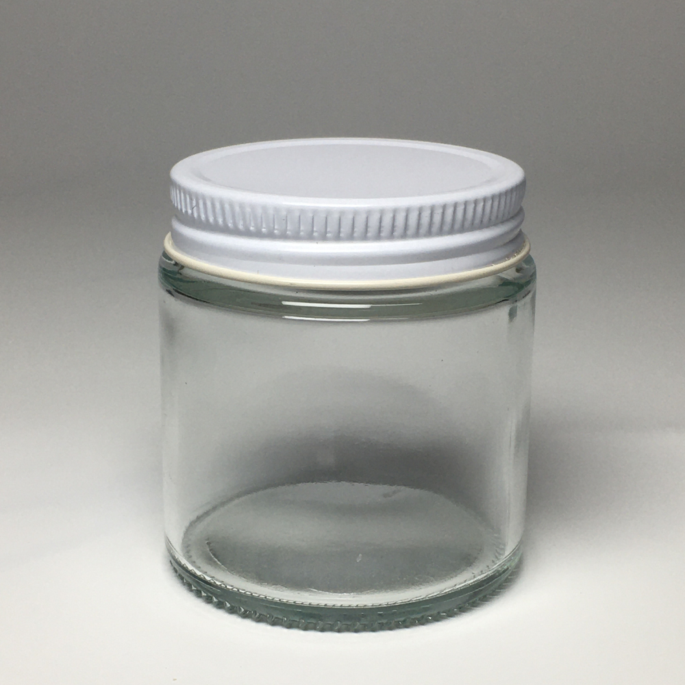 56-410 4oz Clear Glass Jar with Metal Cap