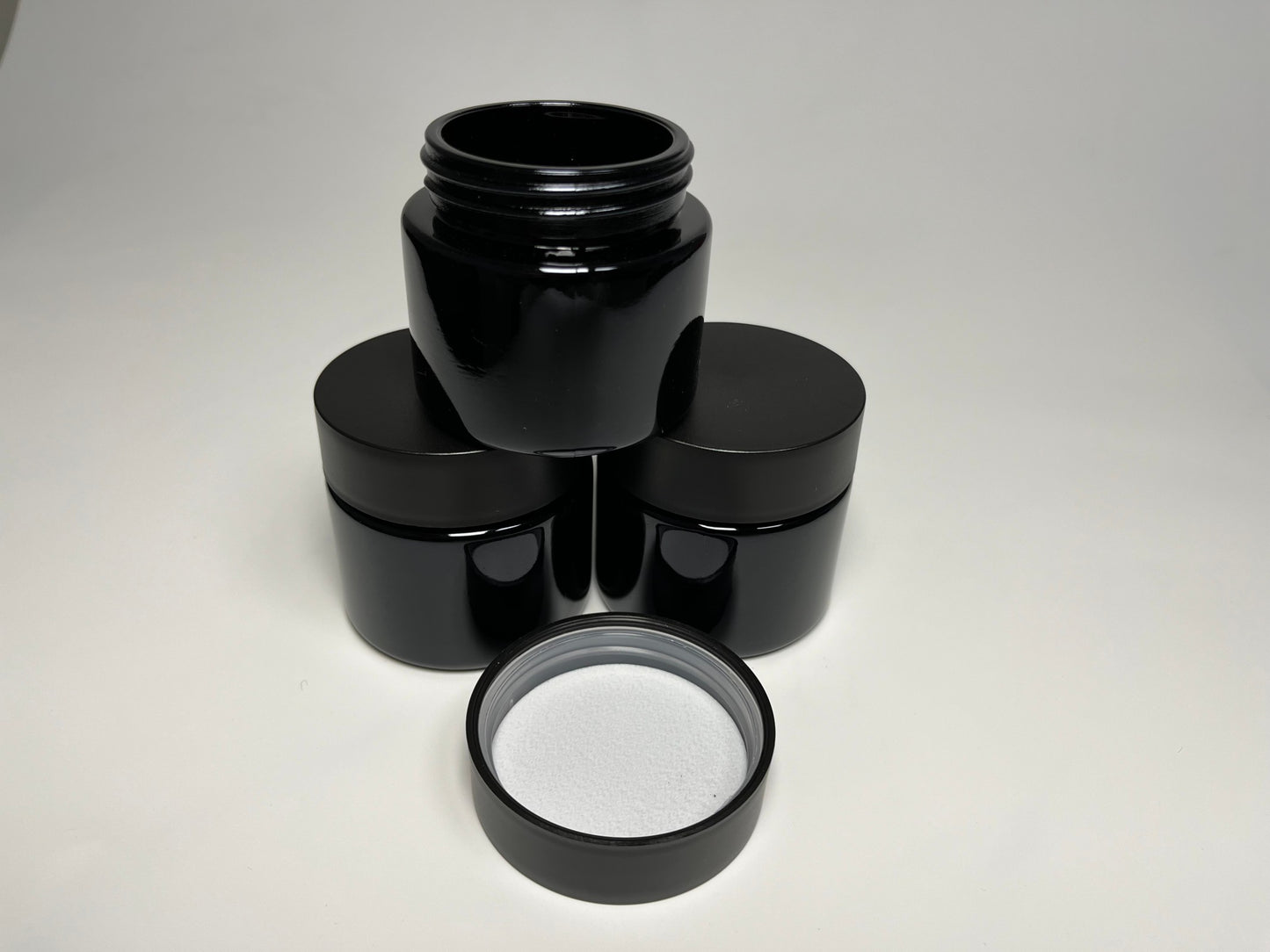 53-400 3oz Black Opaque Glass Jar without Lid
