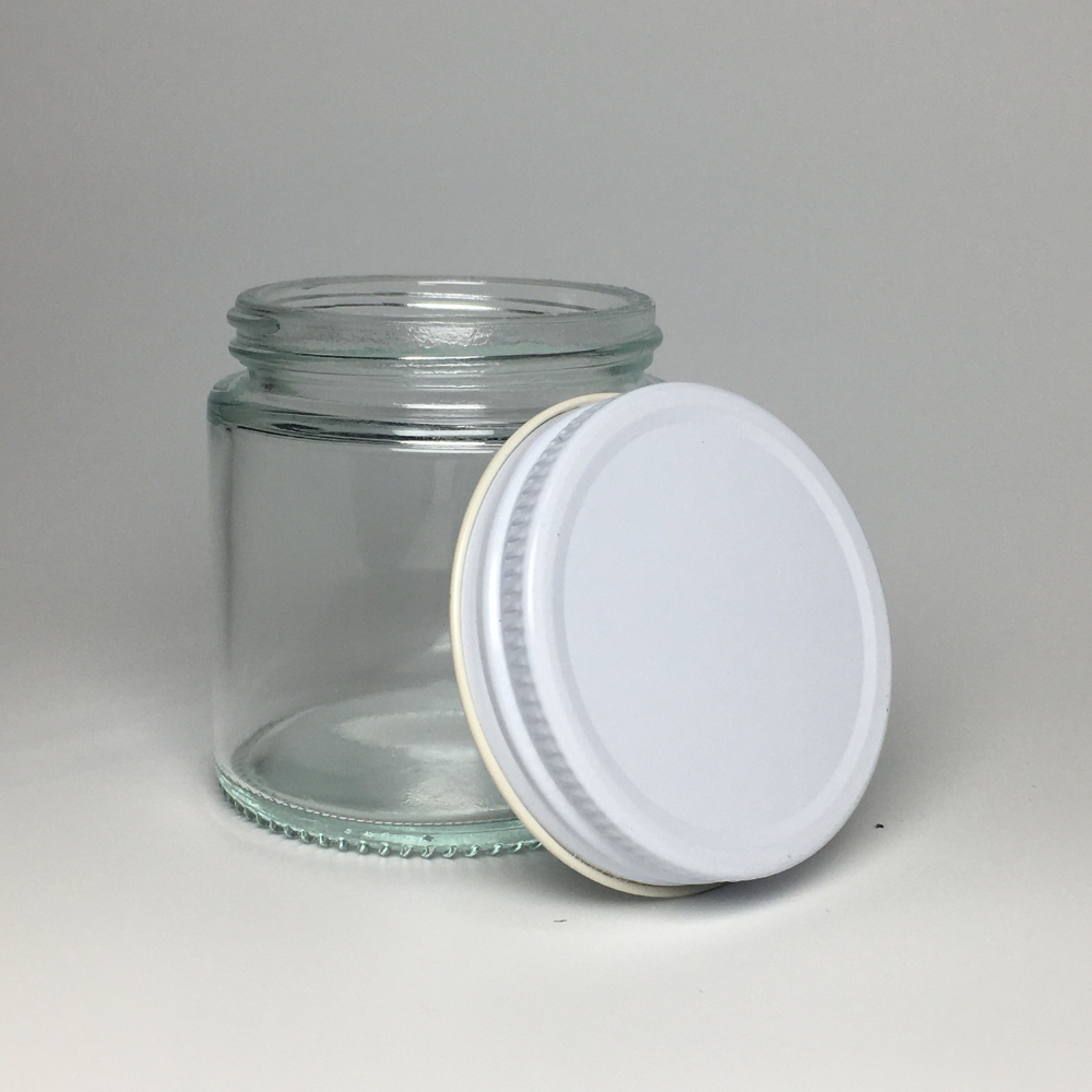 56-410 4oz Clear Glass Jar with Metal Cap