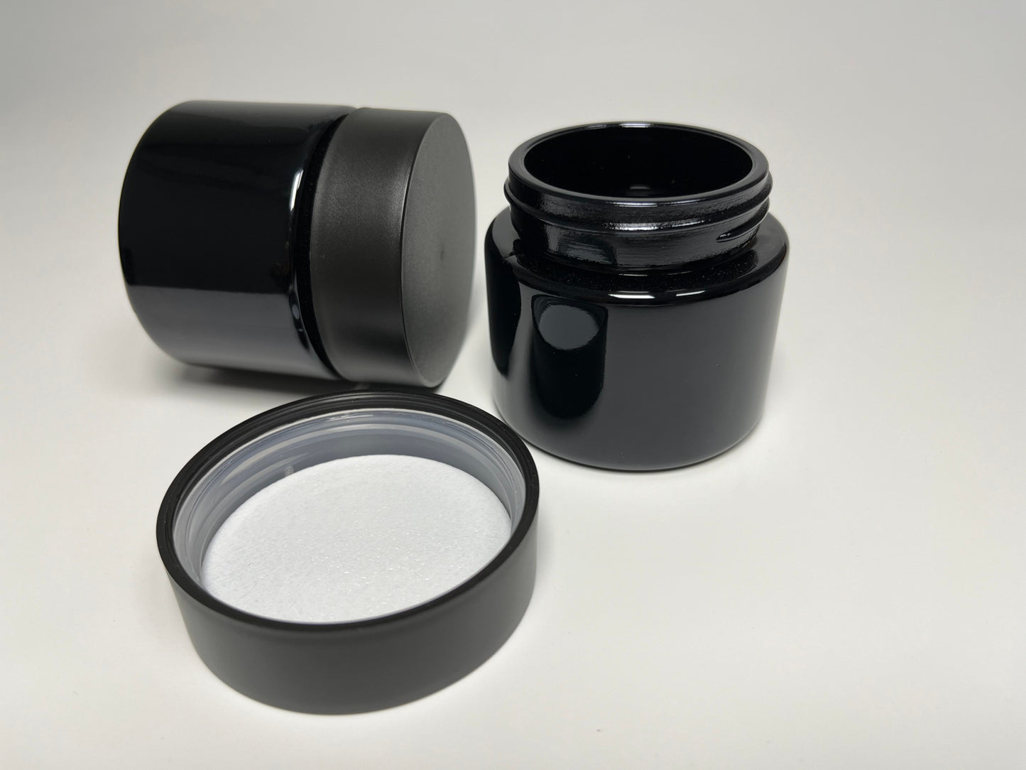 53-400 3oz Black Opaque Glass Jar without Lid