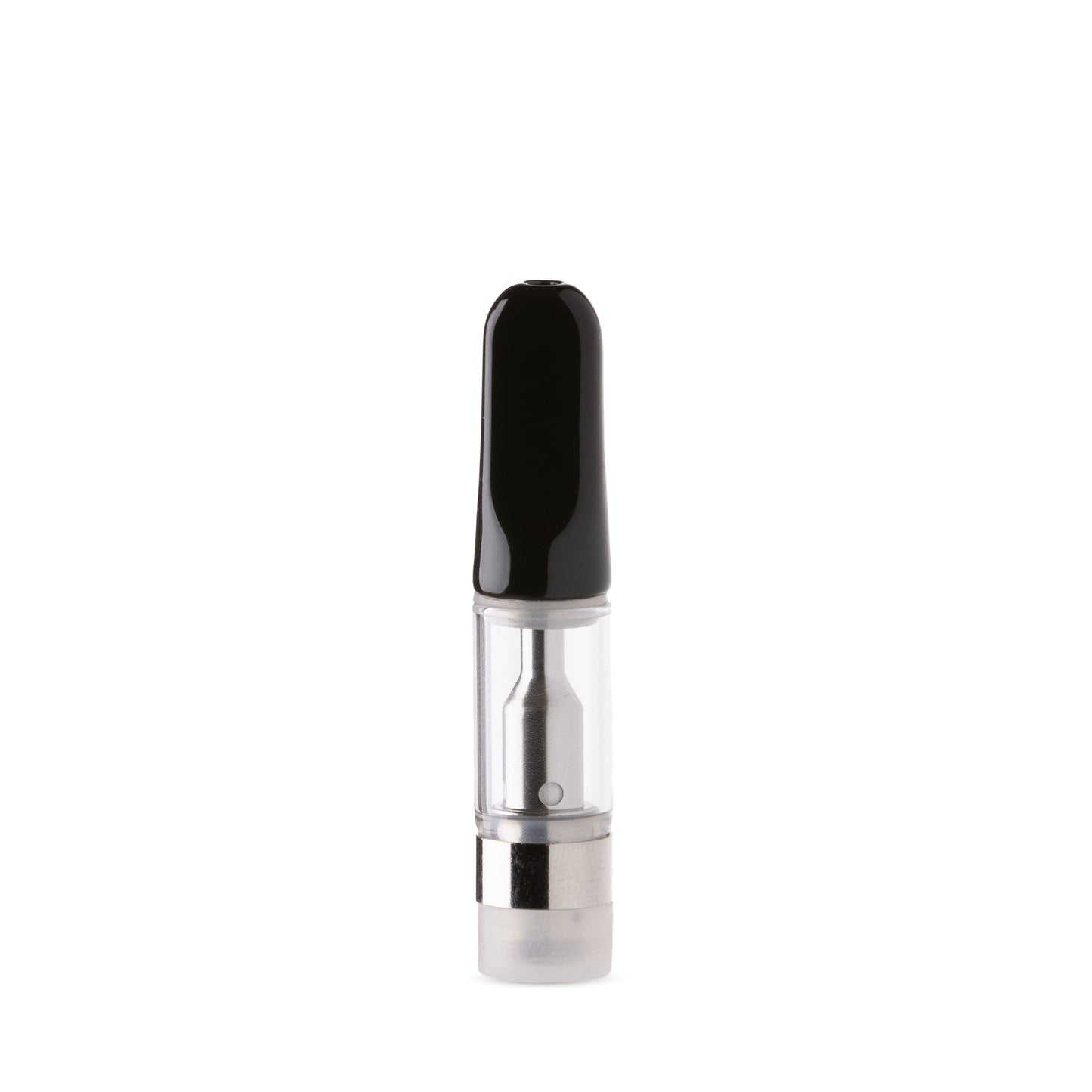Glass Vape Cartridge with Black Ceramic Mouthpiece | 0.5mL - Screw-On Structure