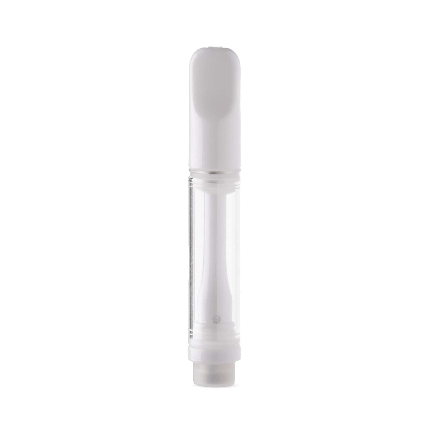 Glass Vape Cartridge with White Ceramic Mouthpiece | 1.0mL - Snap Fit