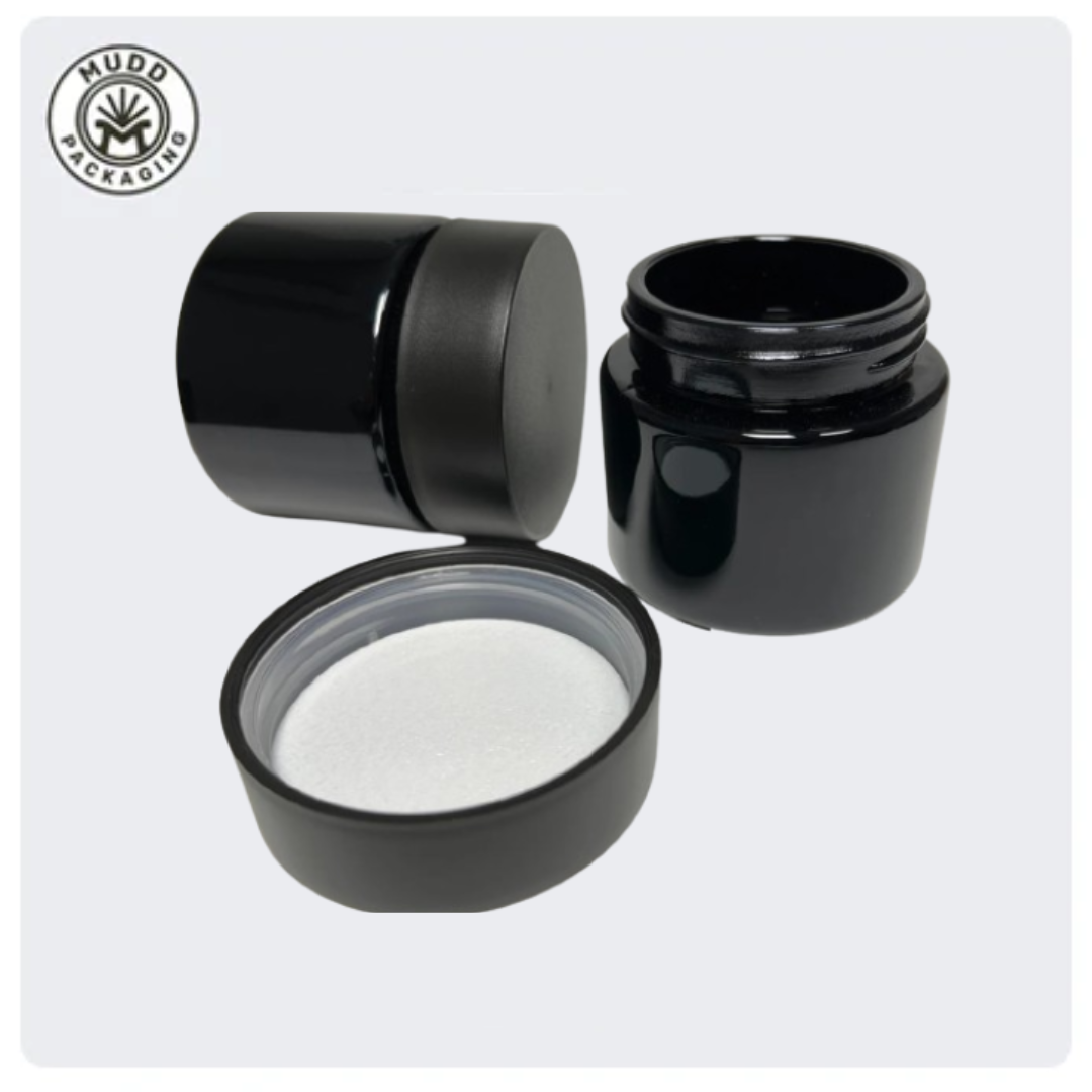 53-400 3oz Black Opaque Glass Jar without Lid