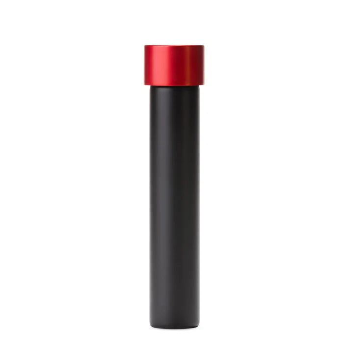 Smell-proof matte black glass pre-roll tube with child-resistant cap for secure packaging