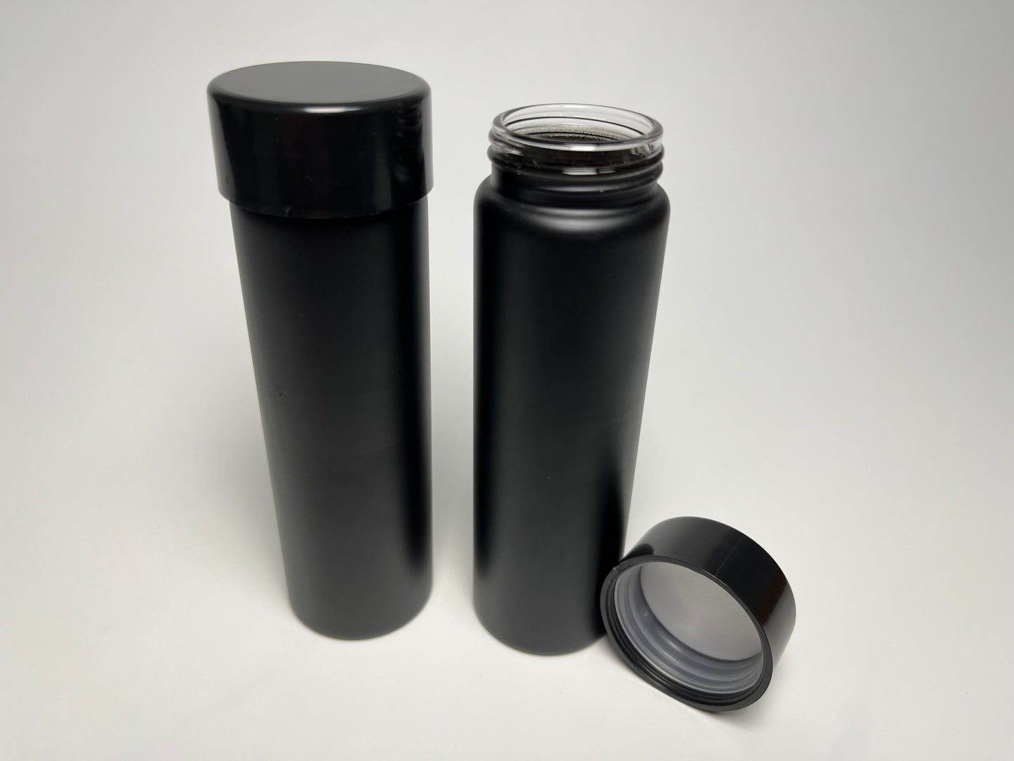 Pre roll glass tube in black coating with black CR lid