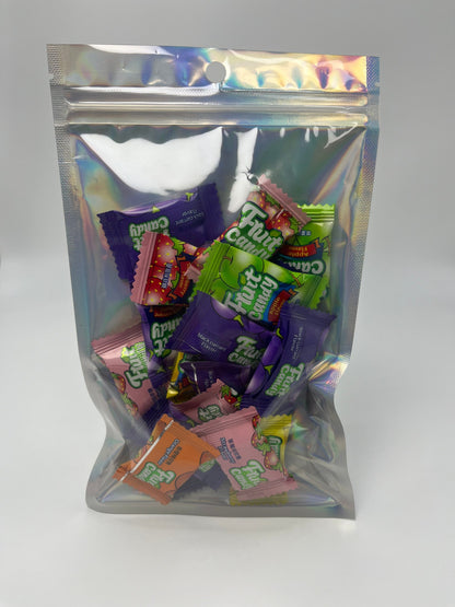 4 oz Transparent Front and Laser Effect Back Flat Pouches