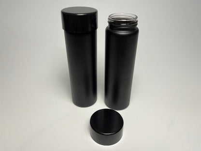 Pre roll glass tube in black coating with black CR lid