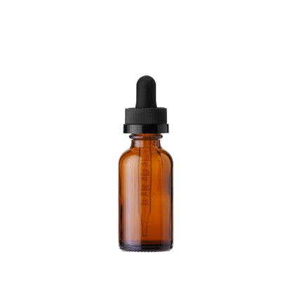 1 oz Amber Boston Round Bottle with Graduated CR Glass Dropper