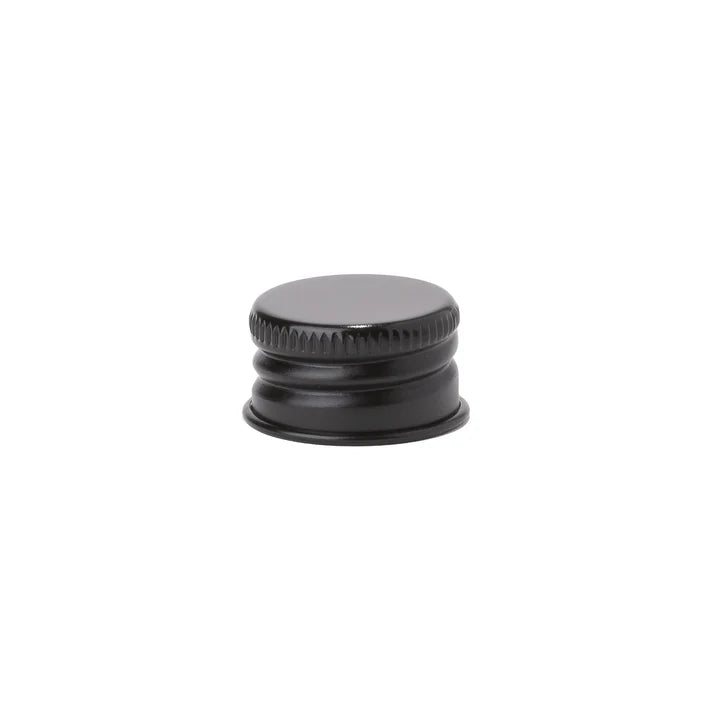 Black 20-415 aluminum metal cap with PE liner for glass tube packaging