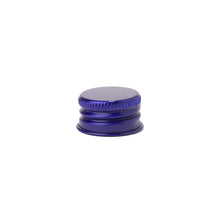 Blue 20-415 aluminum metal cap with threaded PE insert for cannabis packaging