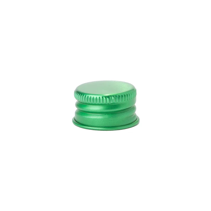 Green 20-415 aluminum closure cap for glass tubes and cartridge containers