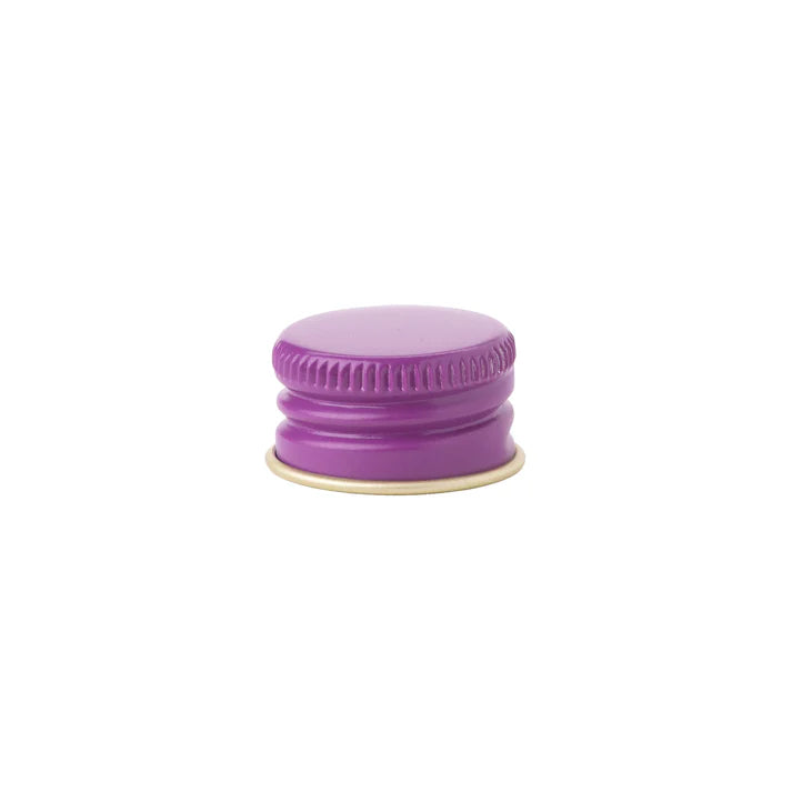 Purple 20-415 threaded aluminum cap for glass vial and tube packaging