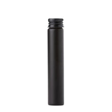 22x116mm black glass pre-roll tube with blue metal cap, airtight and smell-proof