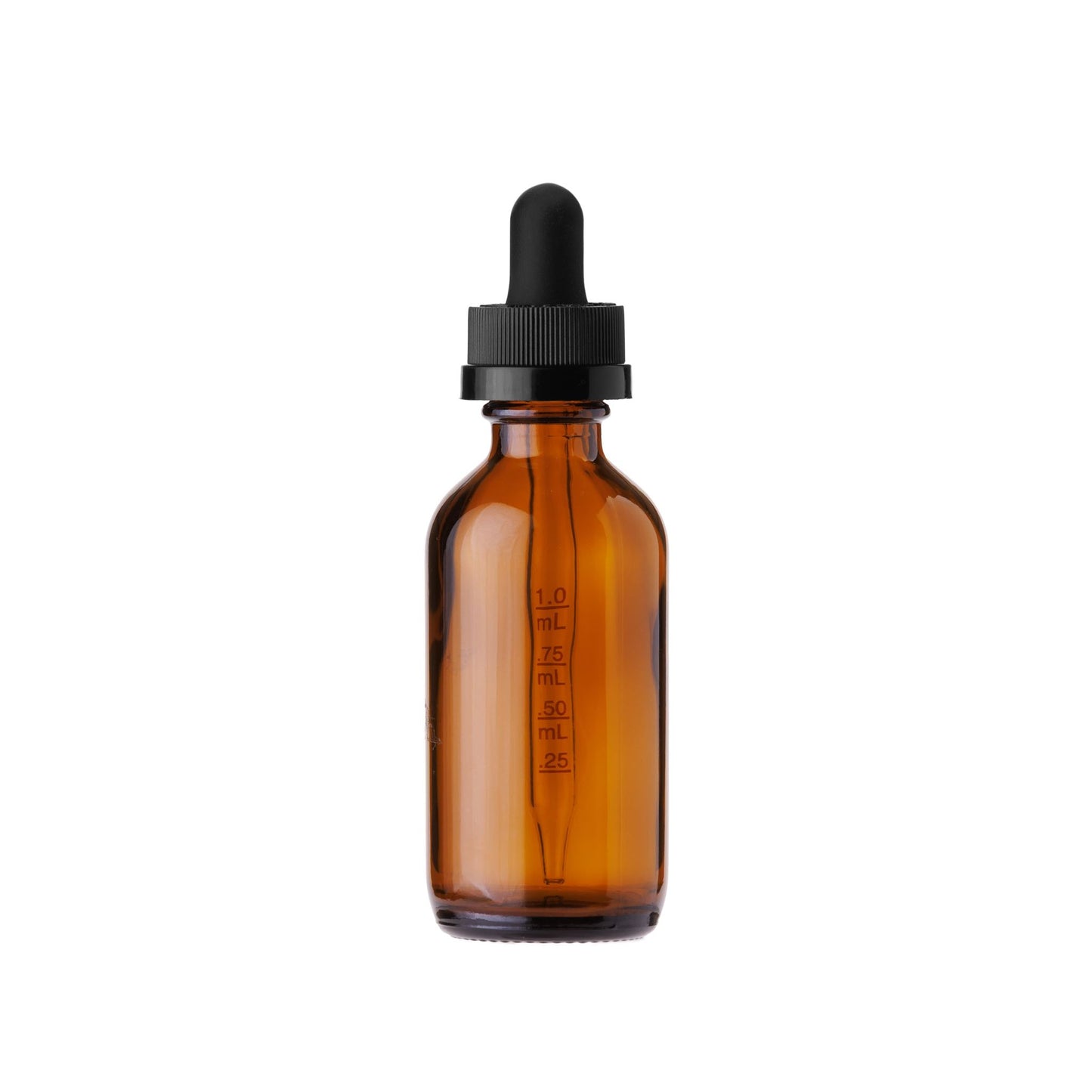 2 oz Amber Boston Round Bottle with Graduated CR Glass Dropper