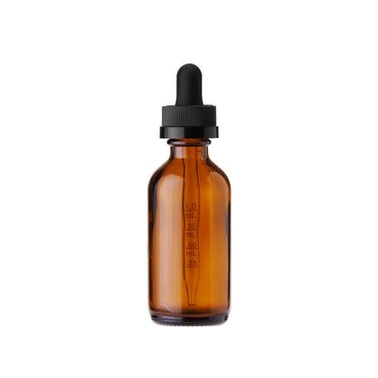 2 oz Amber Boston Round Bottle with Graduated CR Glass Dropper