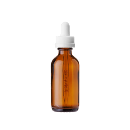 2 oz Amber Boston Round Bottle with Graduated CR Glass Dropper