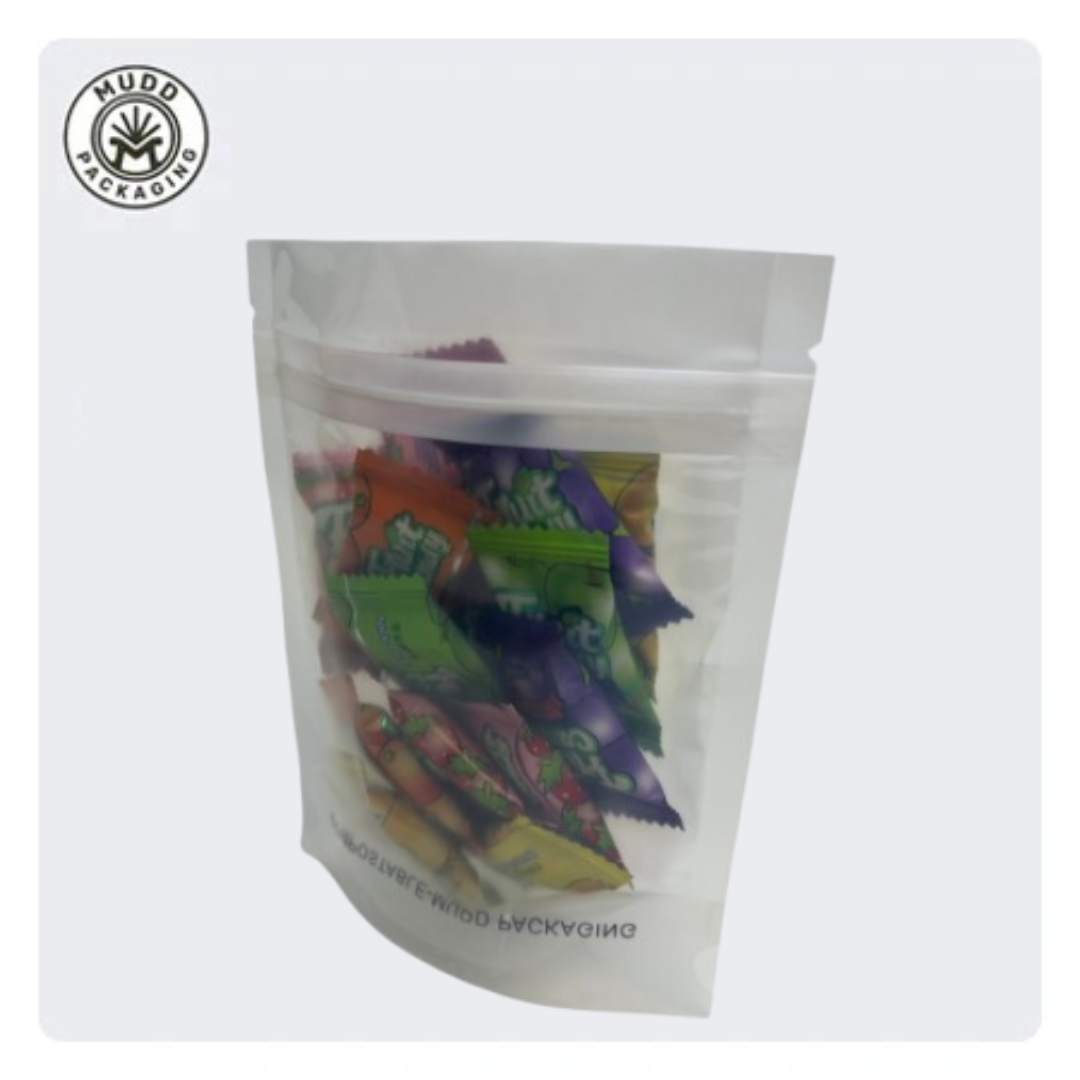 1/4oz Transparent Compostable Stand Up Pouch