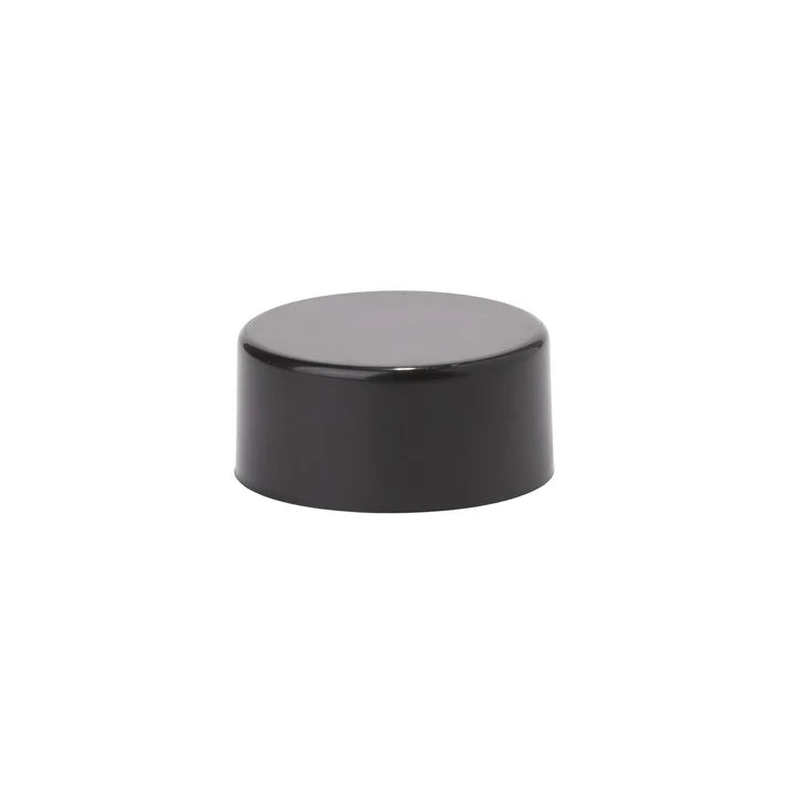 32-415 black child-resistant plastic cap with inner locking mechanism for pre-roll tubes
