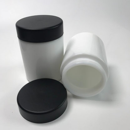 Straight Sided White opaque Glass Jars 4oz