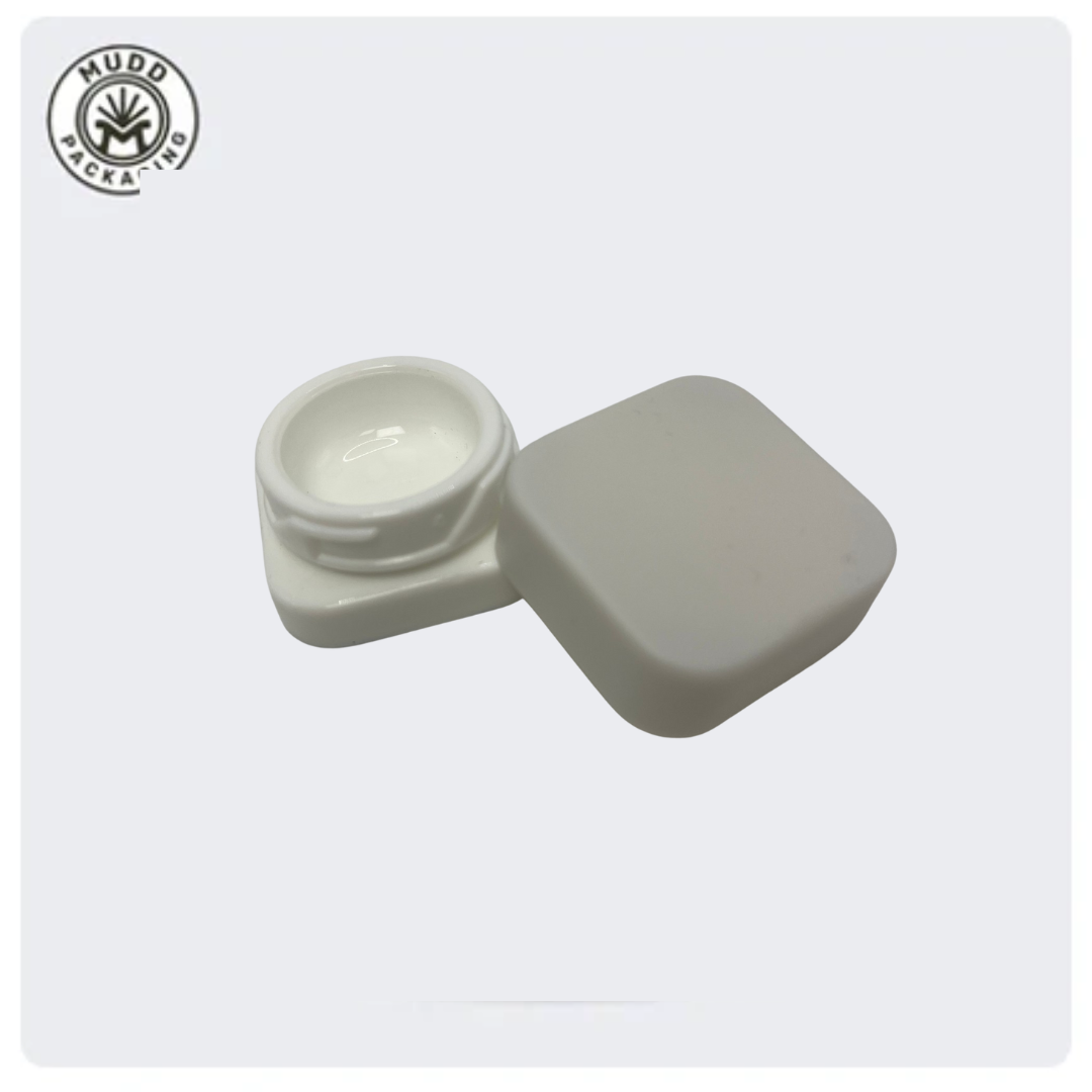 5ml White Opaque Concentrate Jar with White CR Lid