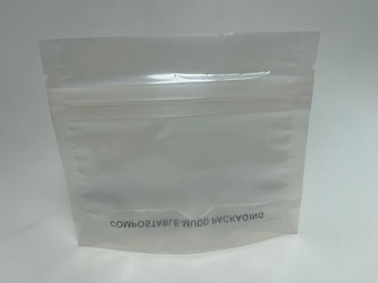 1/8oz Transparent Compostable Stand Up Pouch