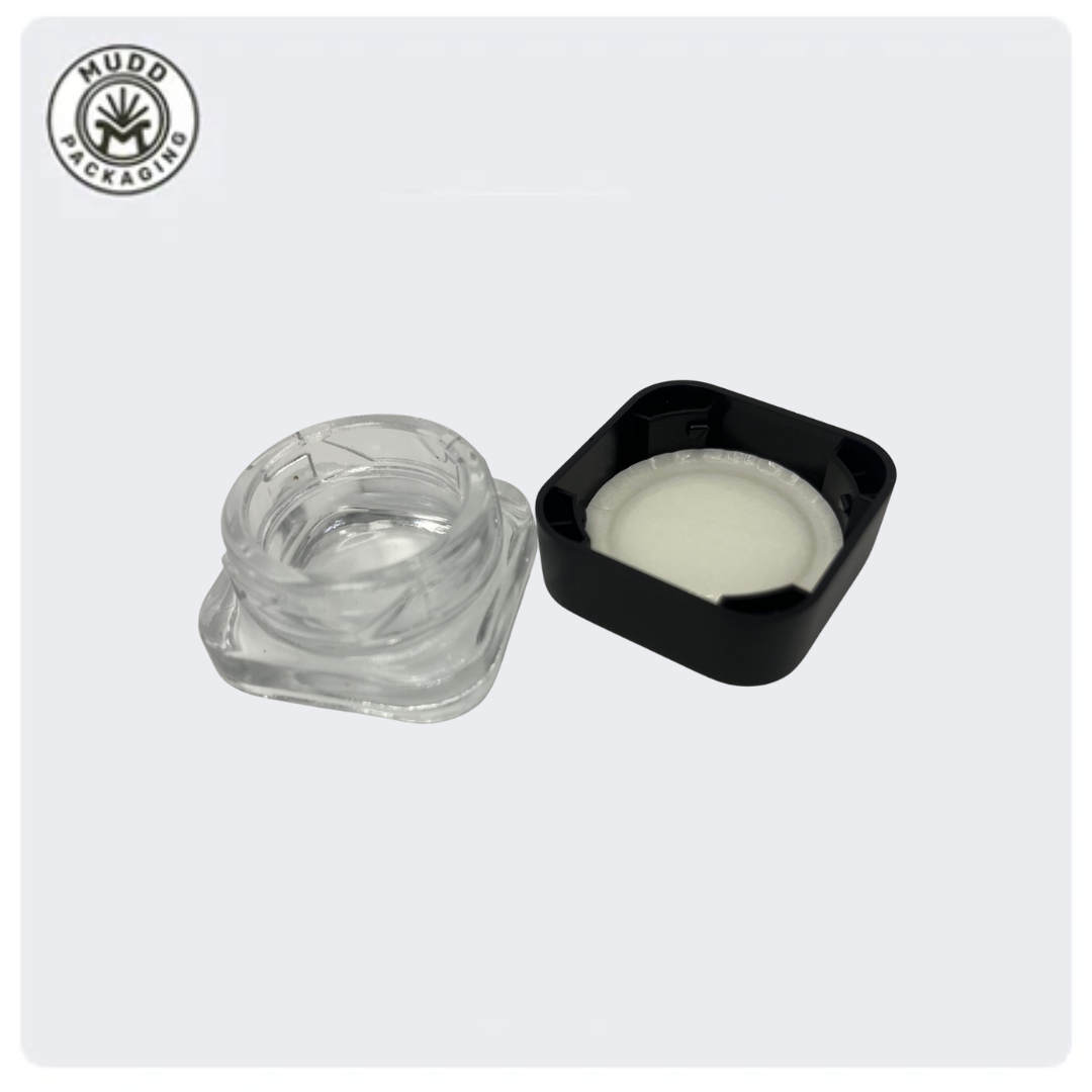 5ml Transparent Concentrate Jar with Black CR Lid