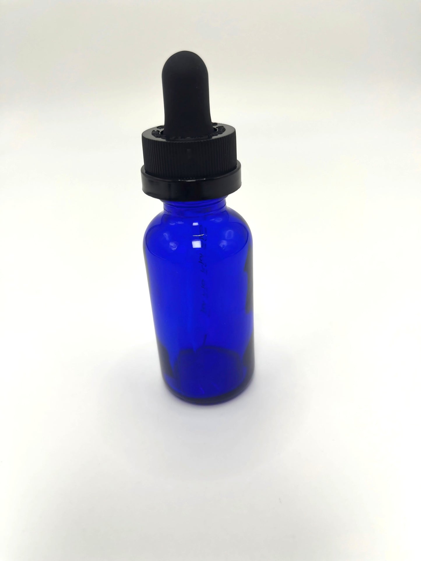 1 oz Cobalt Blue Boston Round Bottle with Graduated CR Glass Dropper