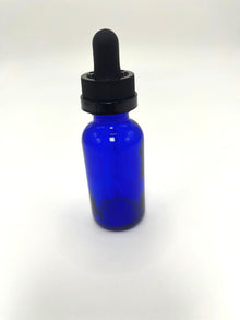 1 oz Cobalt Blue Boston Round Bottle with Graduated CR Glass Dropper