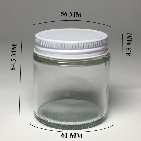 56-410 4oz Clear Glass Jar with Metal Cap
