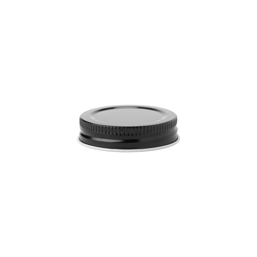53-400 black metal cap for glass jars with secure threaded closure