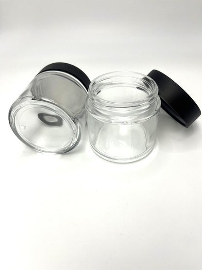 6oz Clear Glass Jar with Child Resistant Cap
