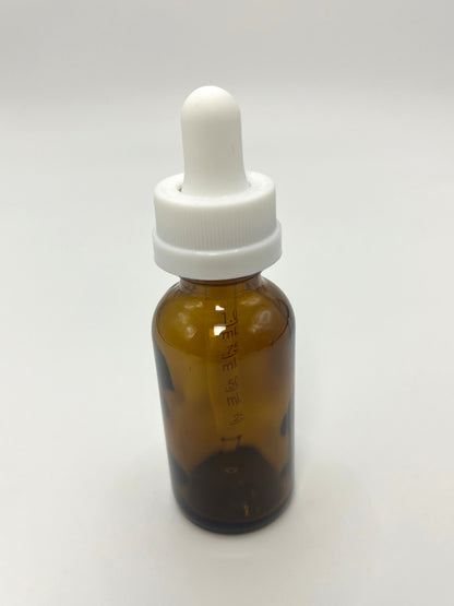 1 oz Amber Boston Round Bottle with Graduated CR Glass Dropper