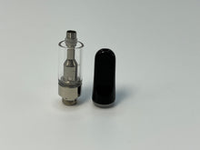 Glass Vape Cartridge with Black Ceramic Mouthpiece | 0.5mL - Screw-On Structure