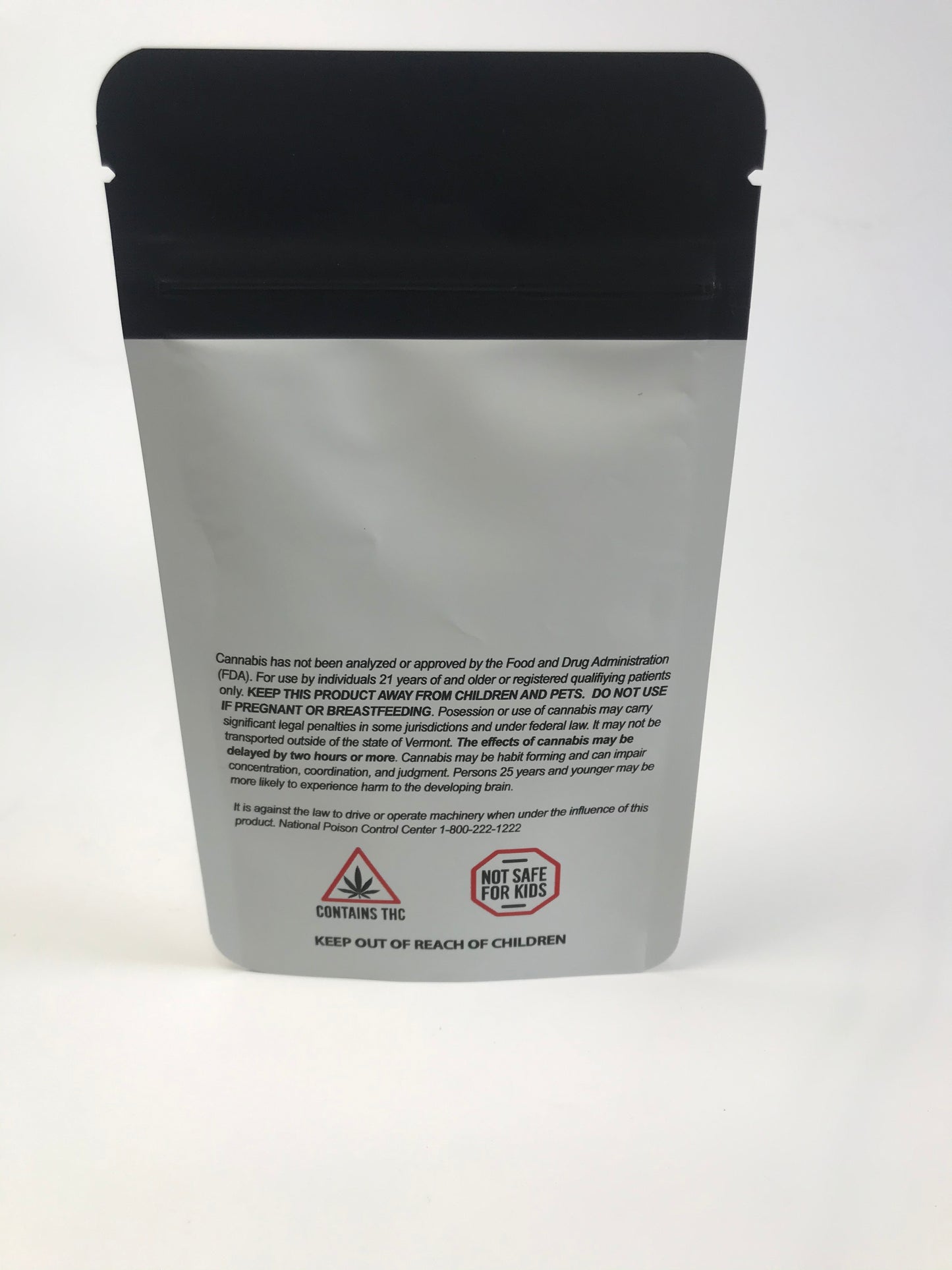 1/4oz Compostable Matte Light Grey PCR Mylar Flat Bags with Tear Notch