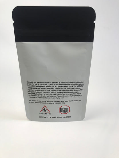 1/4oz Compostable Matte Light Grey PCR Mylar Flat Bags with Tear Notch
