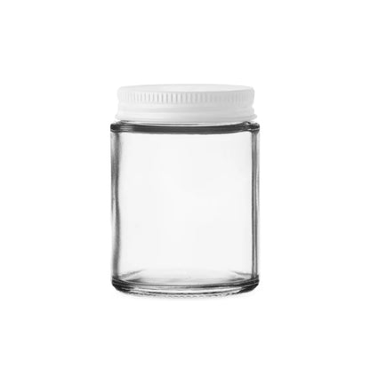 6oz clear glass jar with 56-410 neck finish for flower and edible packaging