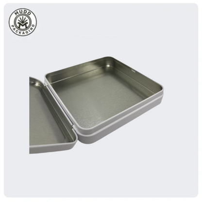 White Square Child-Resistant Tin Box