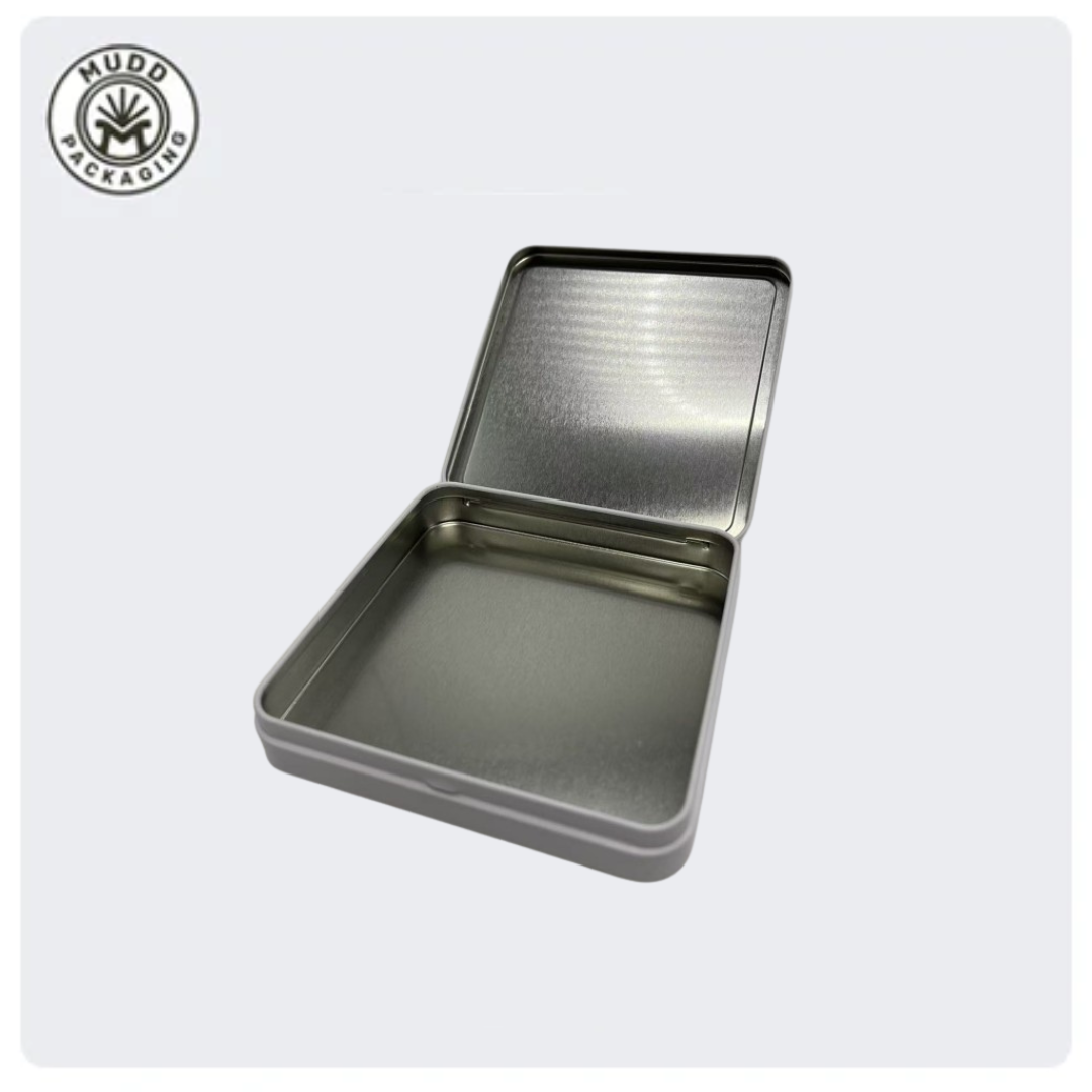 White Square Child-Resistant Tin Box