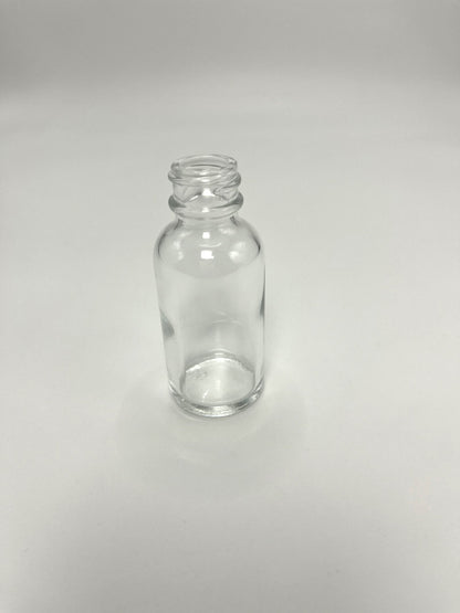 1 oz Clear Boston Round Bottle with Graduated CR Glass Dropper
