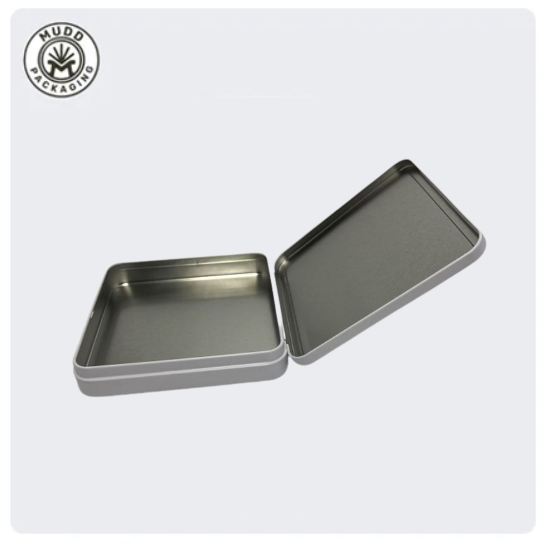 White Square Child-Resistant Tin Box