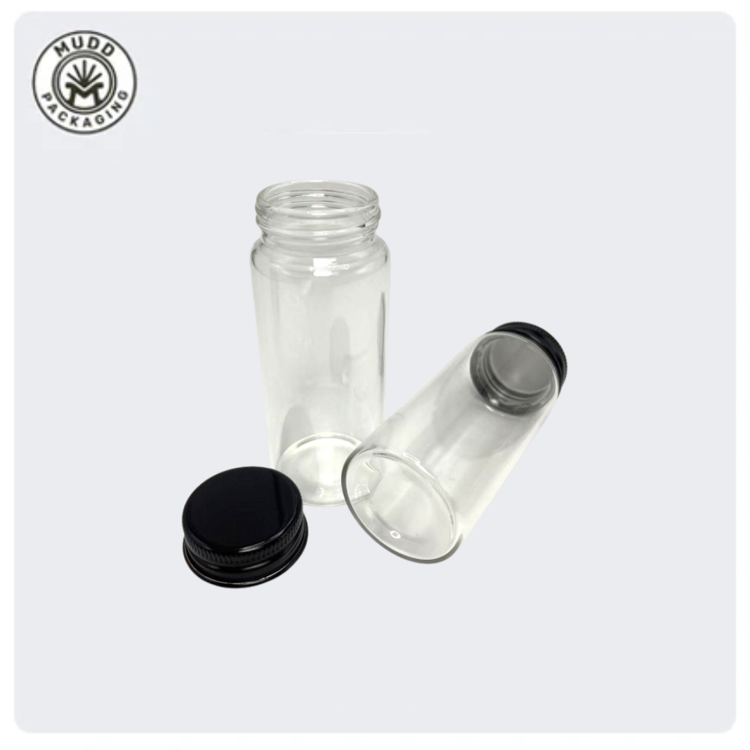 37x90mm Clear Glass Tube with Child Resistant or Metal Cap