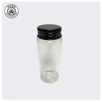 37x90mm Clear Glass Tube with Child Resistant or Metal Cap