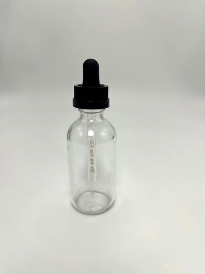 2 oz Clear Boston Round Bottle with Graduated CR Glass Dropper