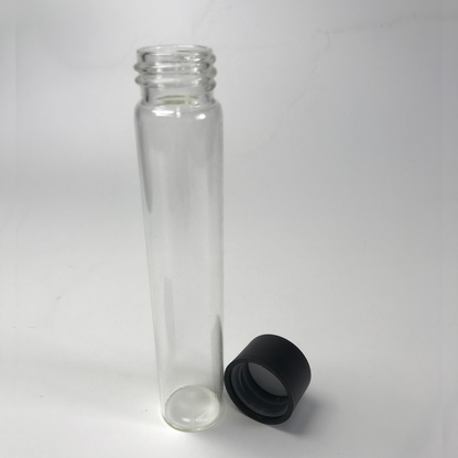 22*116mm Clear Glass Tubes with Black Child Resistant Cap