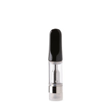 Glass Vape Cartridge with Black Ceramic Mouthpiece | 0.5mL - Screw-On Structure