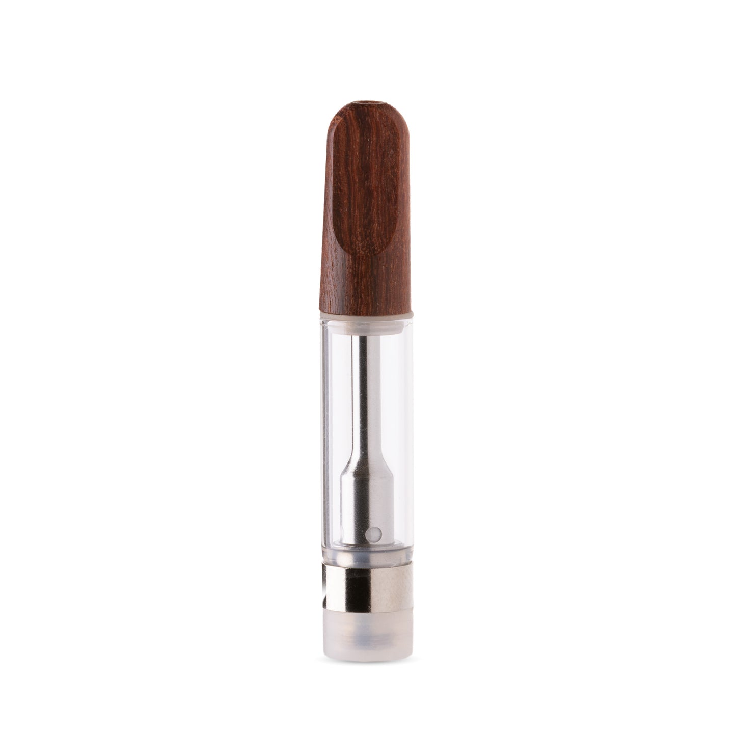Glass Vape Cartridge with Wood Mouthpiece | 1.0mL - Screwed Mouthpiece