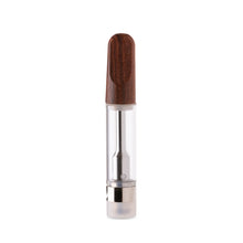 Glass Vape Cartridge with Wood Mouthpiece | 1.0mL - Screwed Mouthpiece