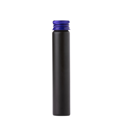 22x116mm Black Glass Tube with Metal Cap (300/case)